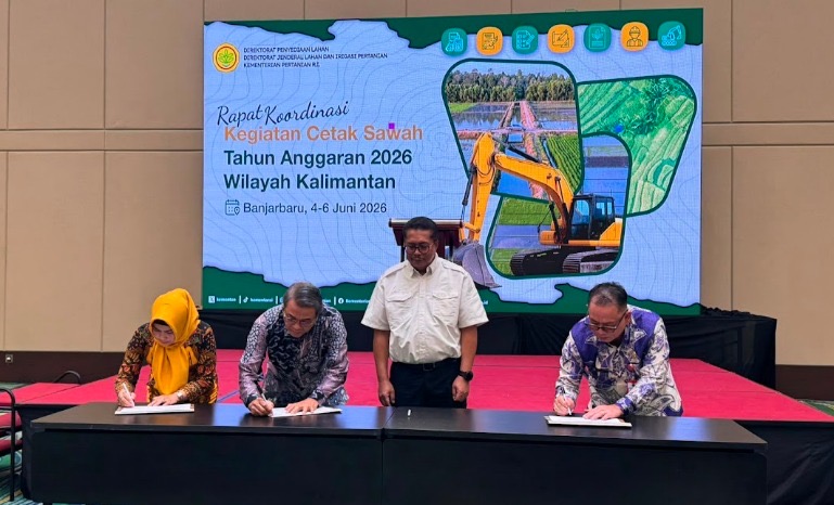 Pemkab Mahulu Teken Komitmen Pelaksanaan Program Cetak Sawah 2026